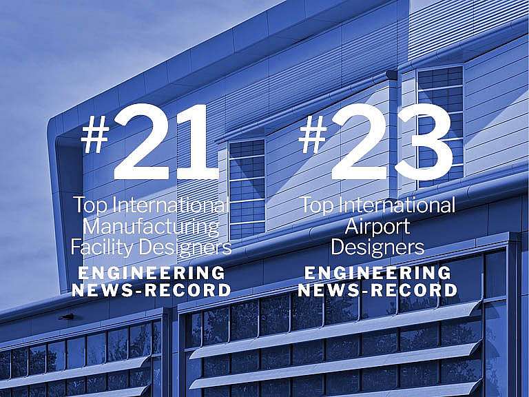 Ghafari Ranks among ENR’s Top International Design Firms in Manufacturing, Aviation